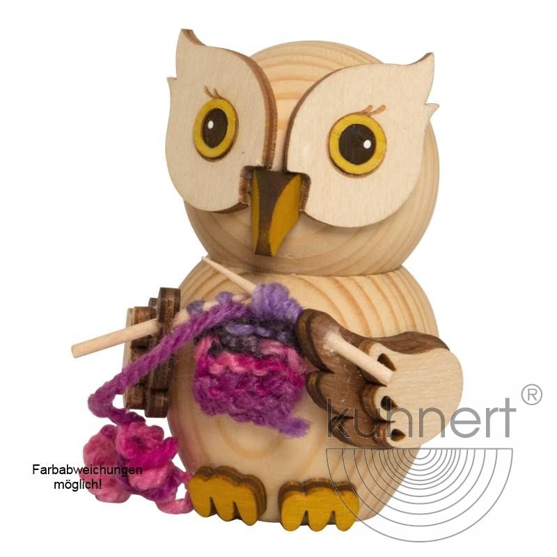 Mini Eule mit Strickzeug
