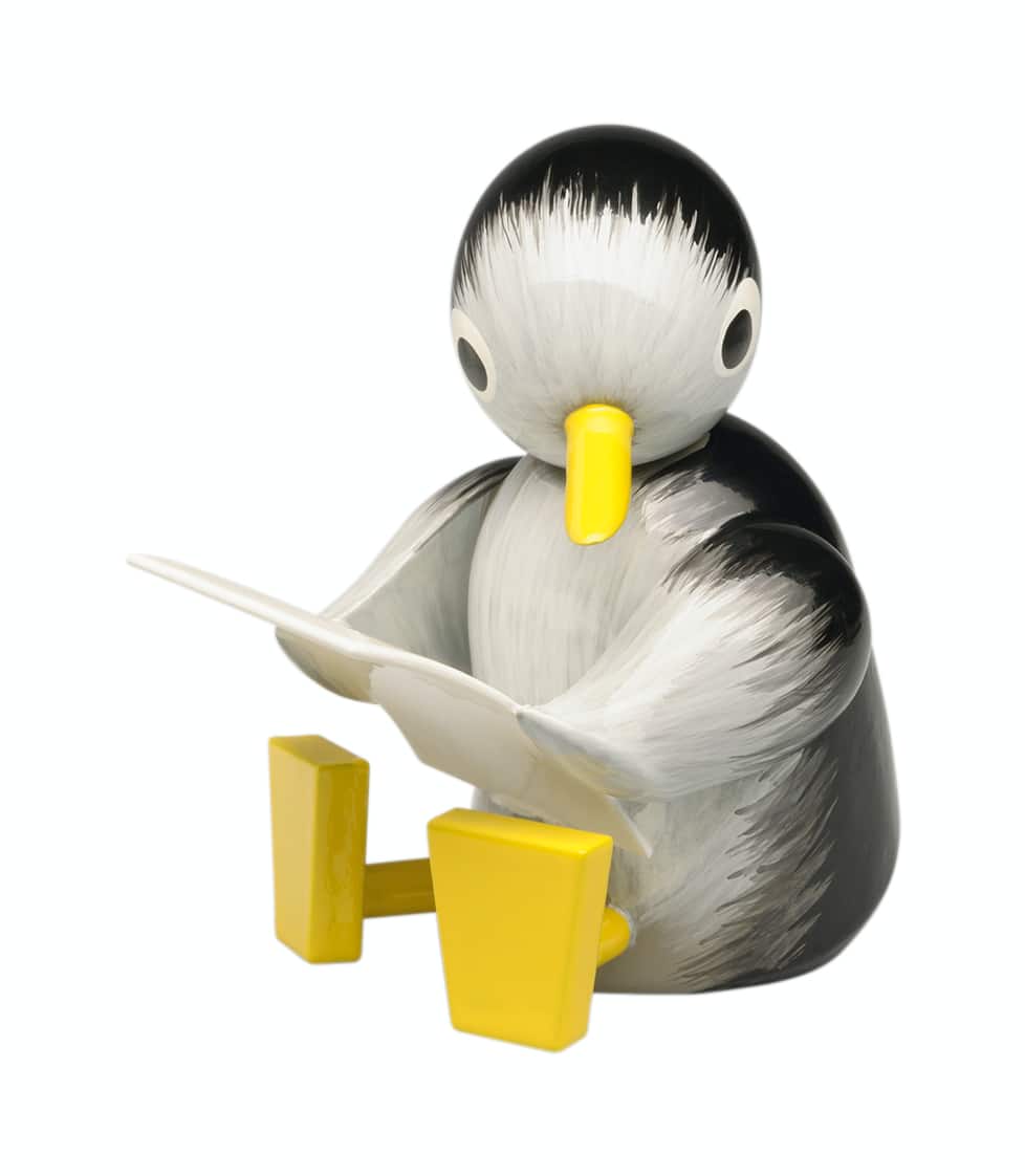 Pinguin, groß, lesend