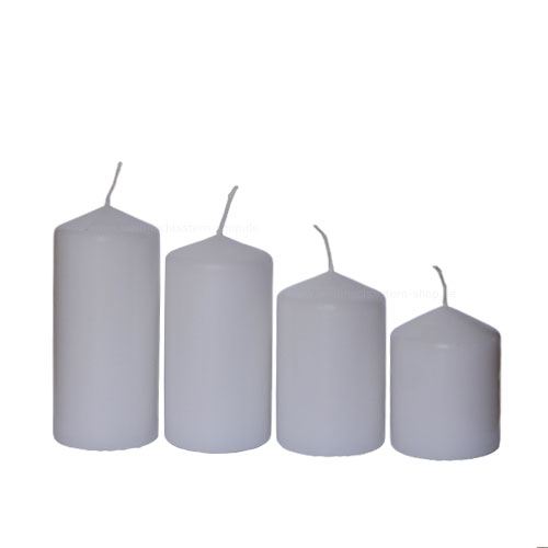 Stumpenkerzen EWA 4 Stück weiß abgestuft 50x65-110mm