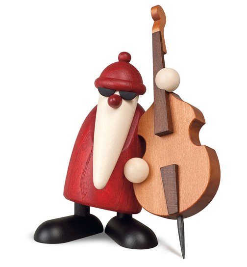 Weihnachtsmann am Kontrabass