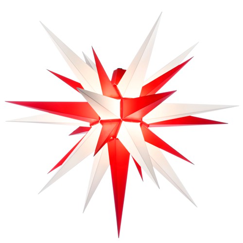 Original Herrnhuter Stern für außen ø ca. 68 cm weiß / rot (A7)