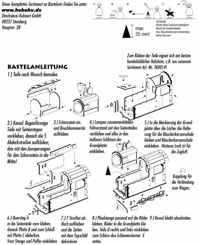 Bastelset Rauchhaus Lokomotive