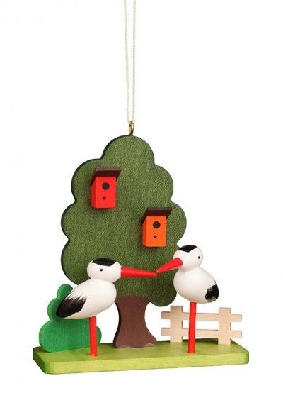 Baumbehang Storchenpärchen am Baum