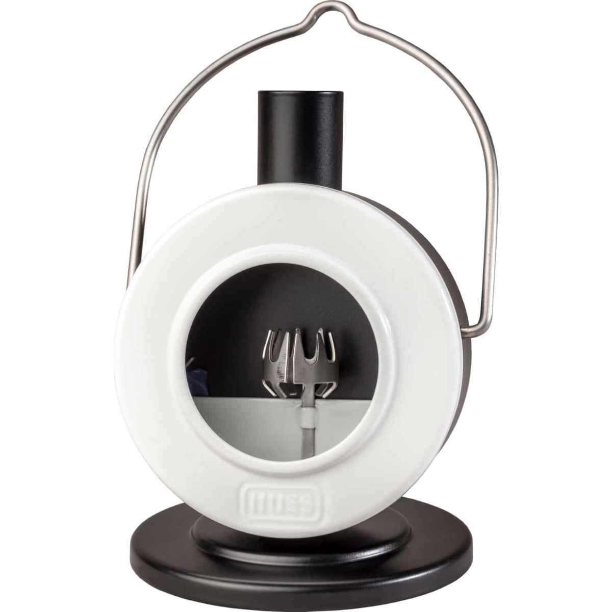 Scheibenofen "Der Flache" weiß/schwarz