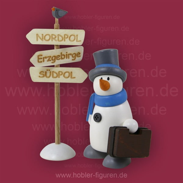 Schneemann Fritz mit Koffer