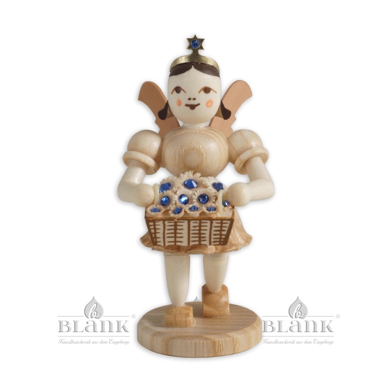 Blank - Kurzrockengel natur mit Blumenkorb und Preciosa-Kristallen - Auslaufartikel