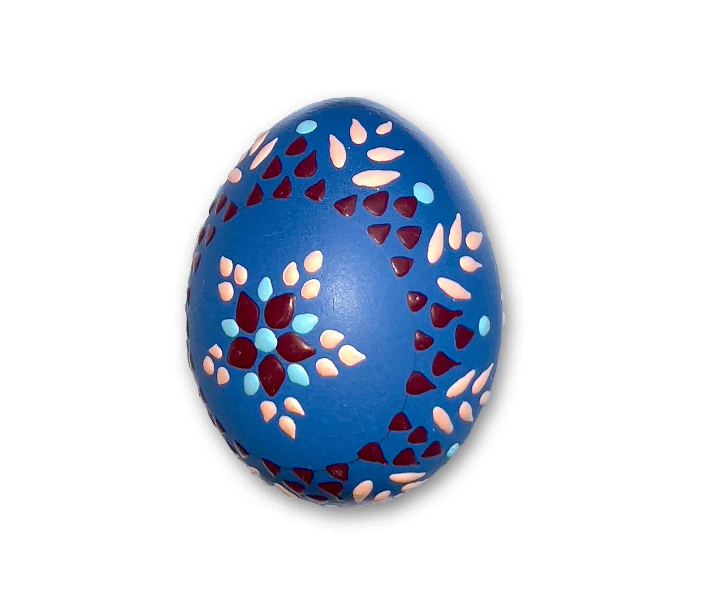 Osterei - Bossiertechnik blau - rosa, hellblau, weinrot - 1