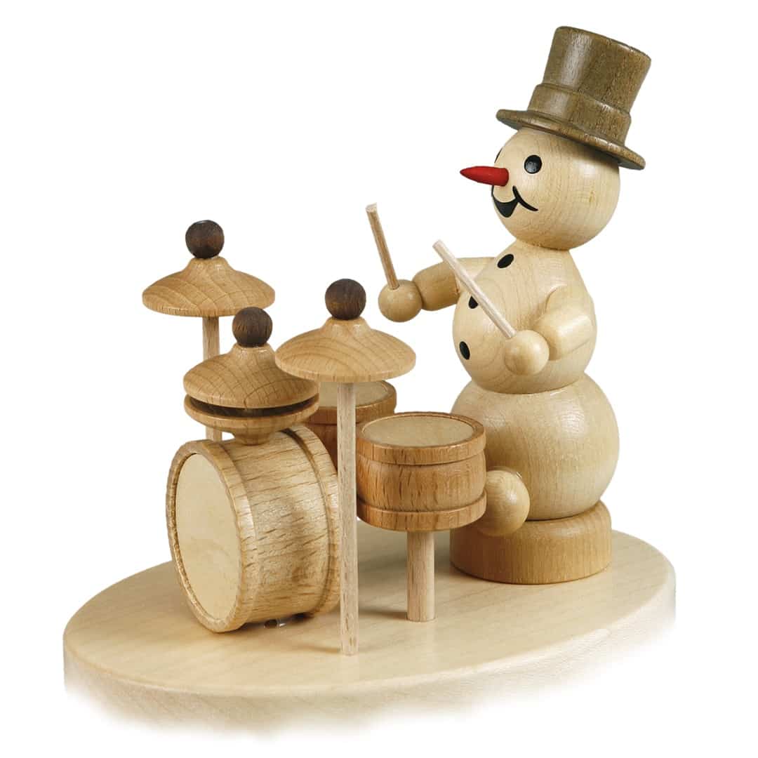 Schneemannmusikant mit Schlagzeug