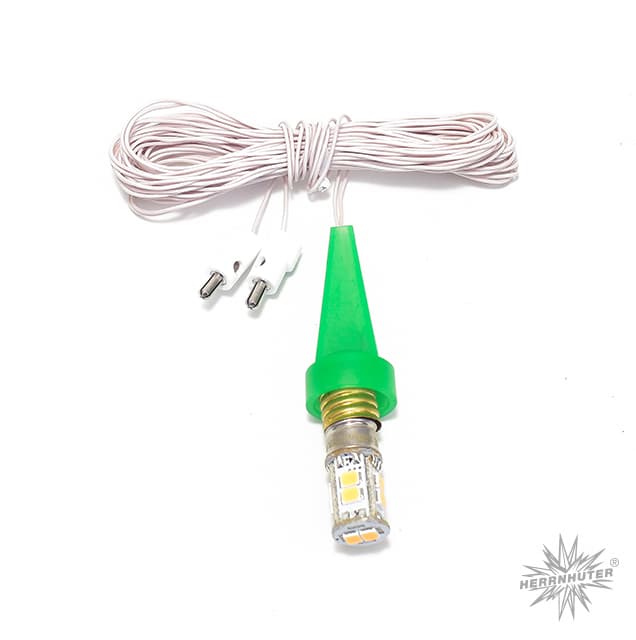 Ersatzbeleuchtung für Herrnhuter Sterne ø 13 cm mit LED und grüner Kappe (A1e/A1b)