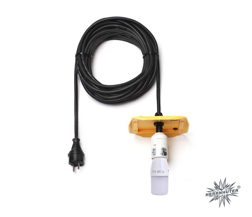 10 m Kabel für gelbe Herrnhuter Sterne aus Kunststoff (A13) inkl. LED