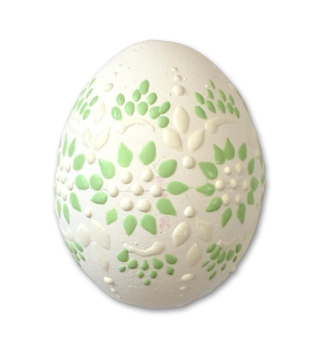 Osterei - Bossiertechnik weiß und pastellgrün