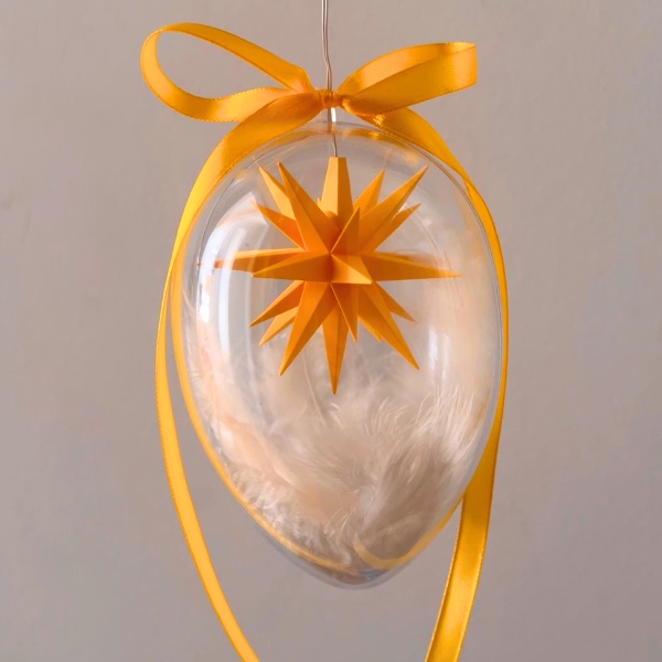 Original Herrnhuter Miniaturstern im Osterei - gelb