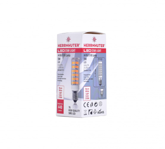 LED Lampe E14 (warmweiß) für Herrnhuter Sterne aus Papier (I4 - I8)
