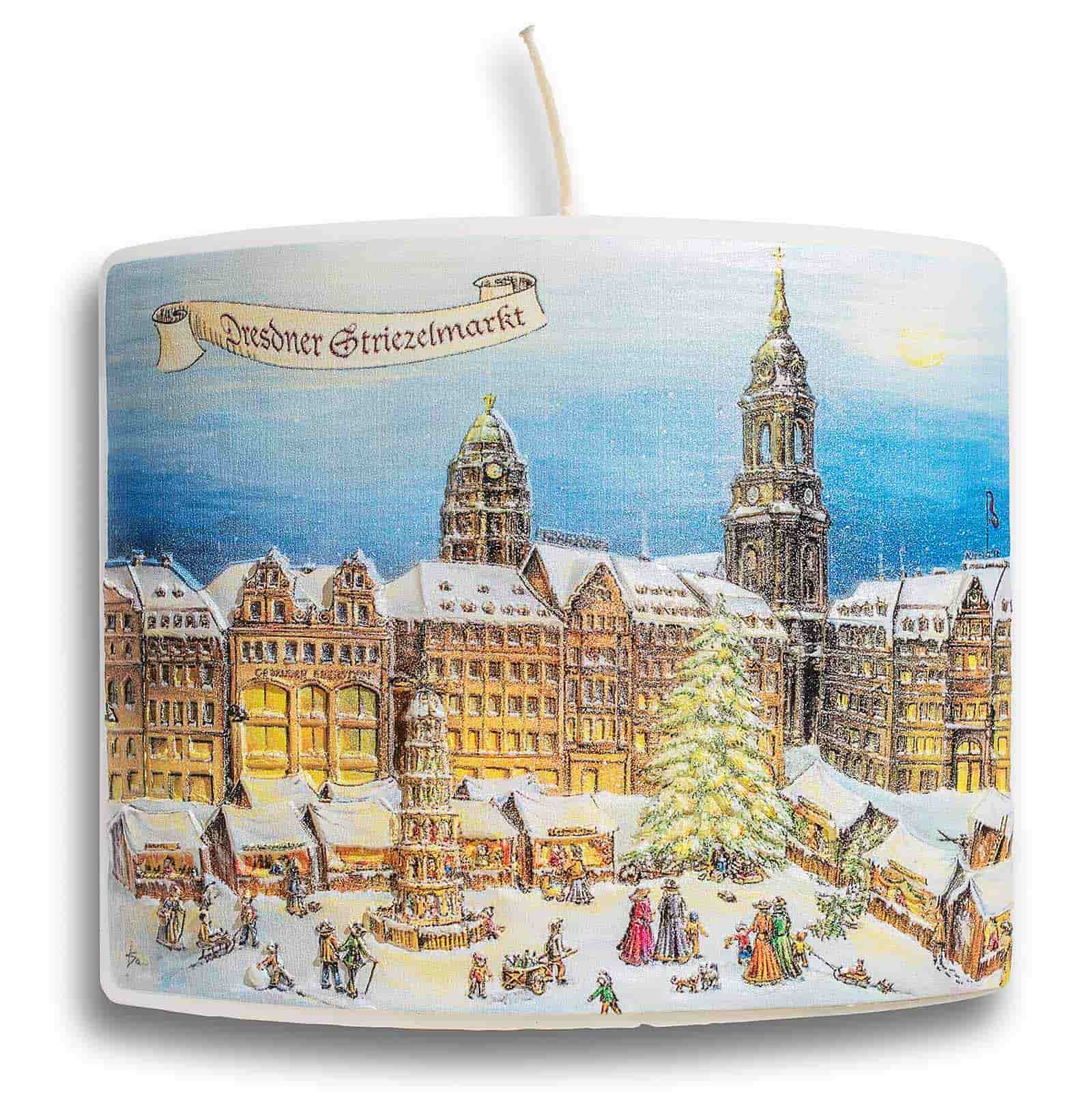 Kerze Ellipse "Striezelmarkt" 115x100mm