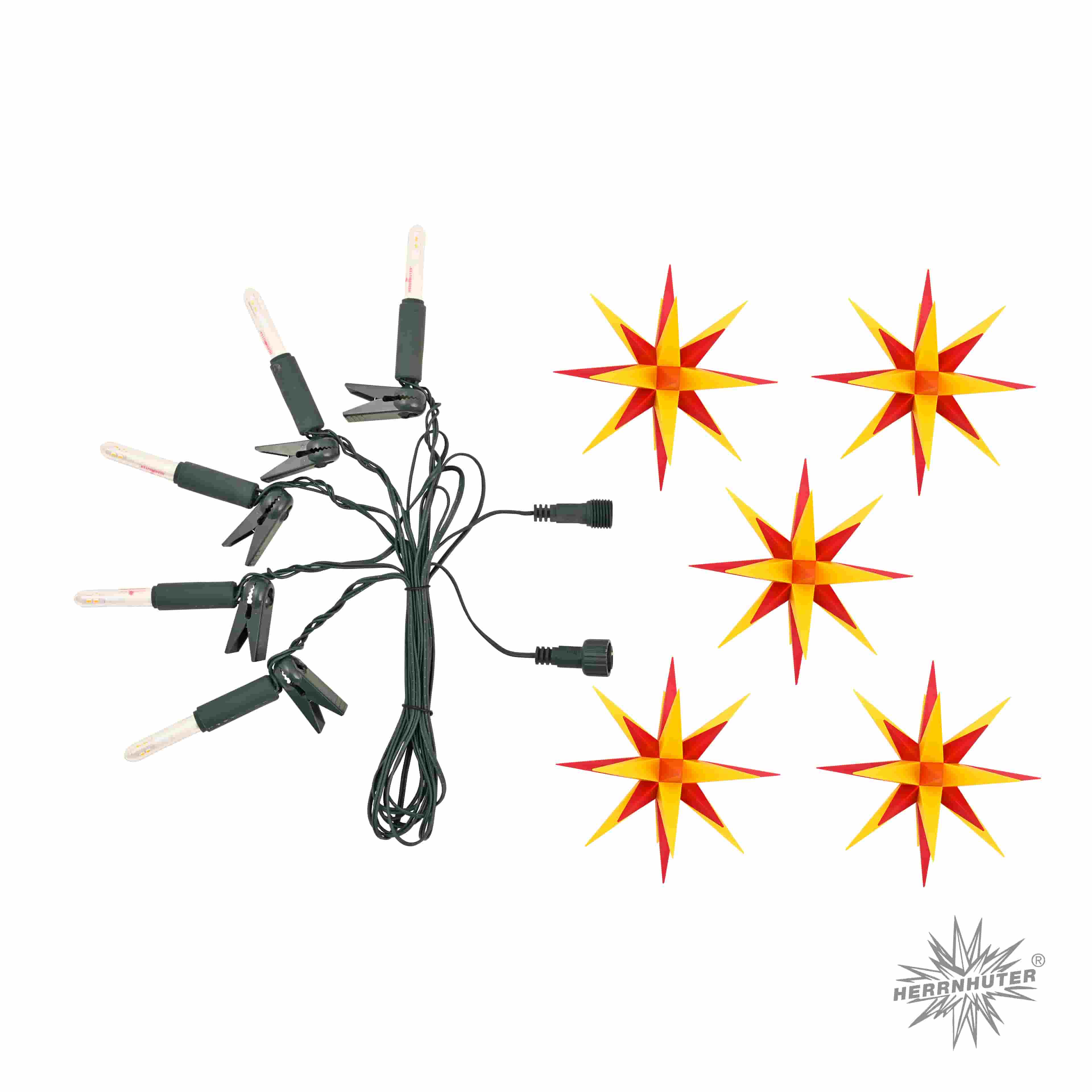 Kurzkette/Erweiterung für Original Herrnhuter Sternenkette ø ca. 13 cm gelb/rot (A1s)