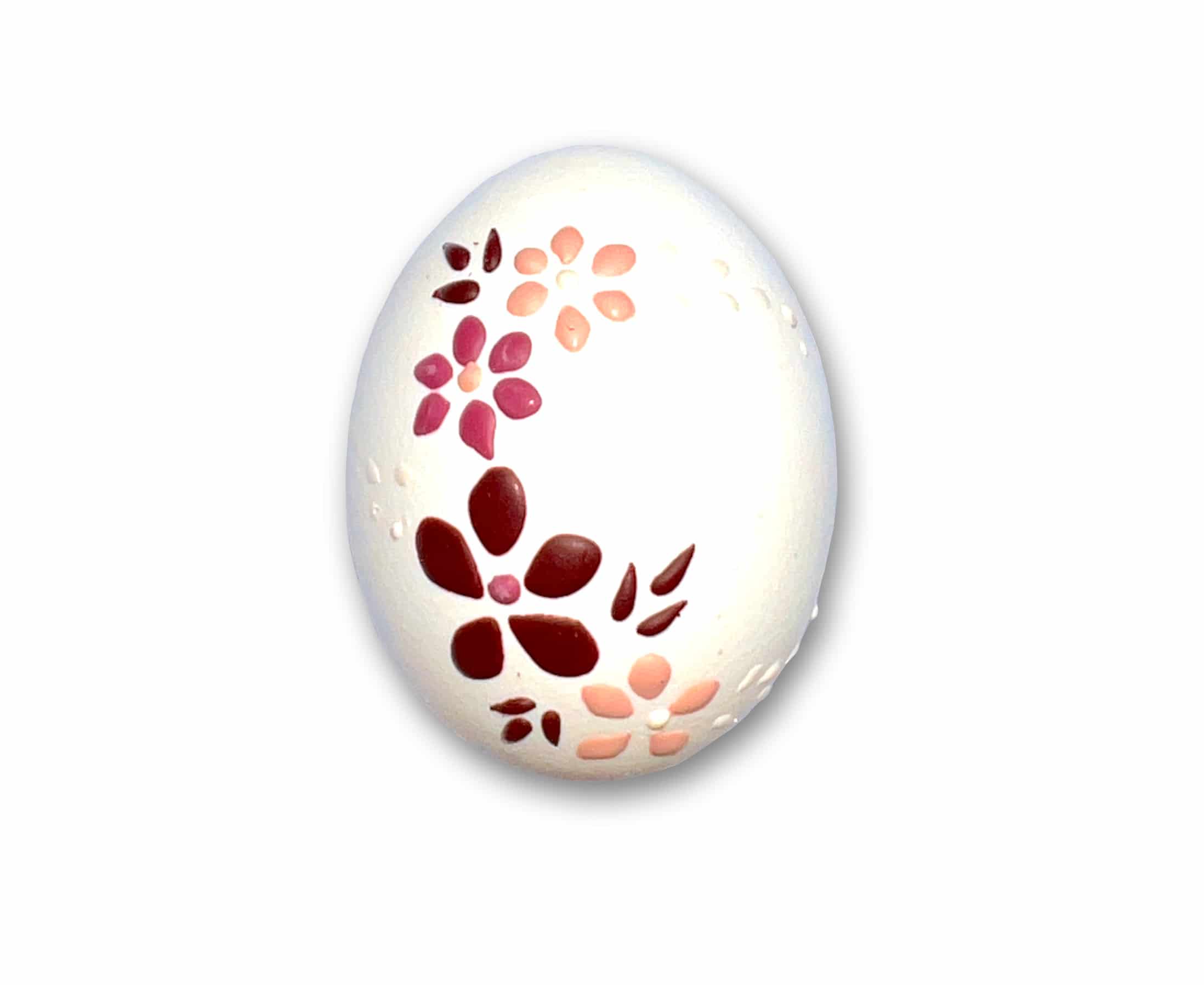 Osterei - Bossiertechnik weiß - weinrot, lila, rosa, weiß