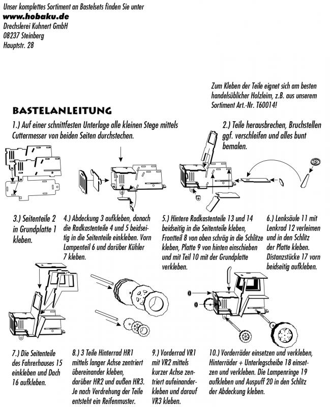 Bastelset Traktor - Auslaufartikel
