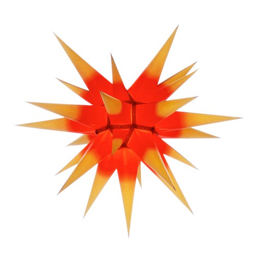 Original Herrnhuter Stern für innen ø ca. 60 cm gelbe Spitzen mit rotem Kern (I6)