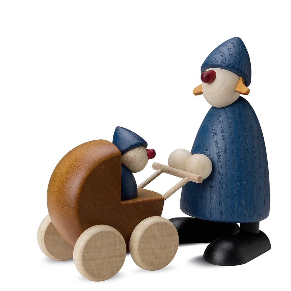 Paula mit Kinderwagen, blau