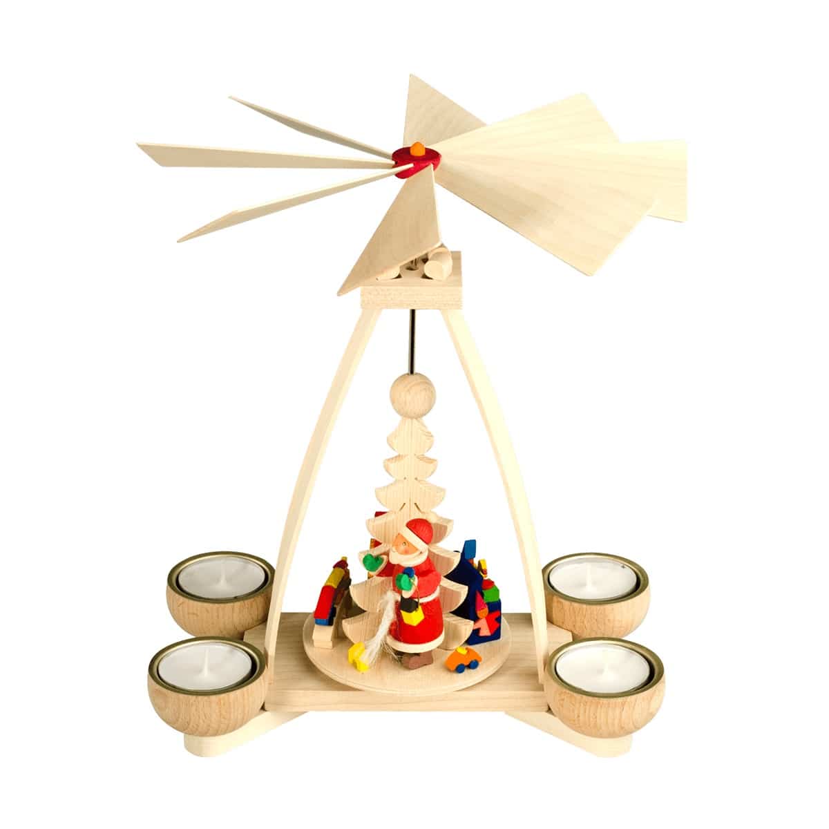 Teelichtpyramide mit Weihnachtsmann