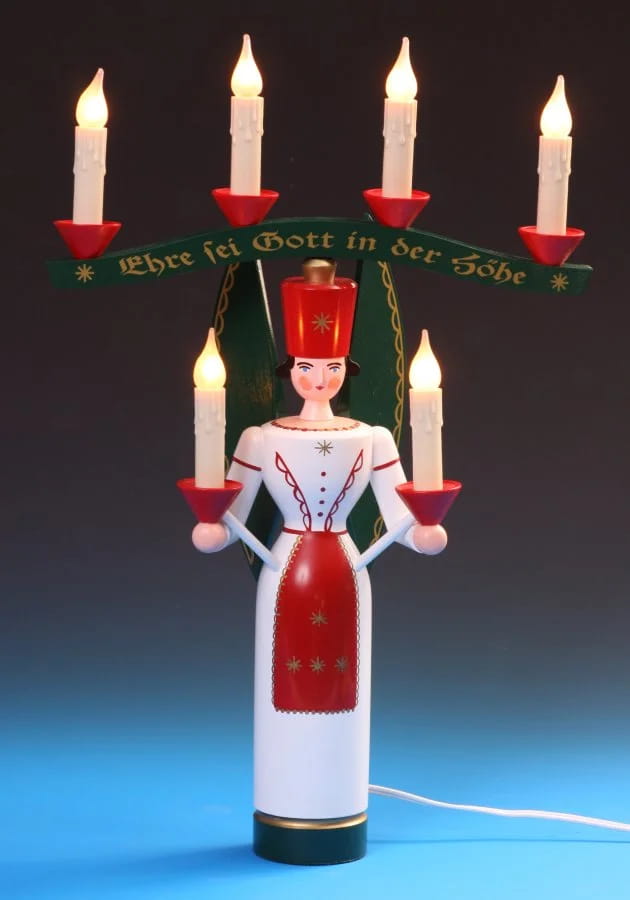 Lichterengel mit Joch farbig, elektr.