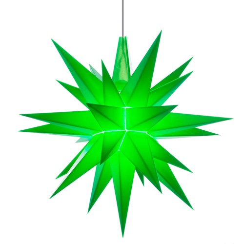 Original Herrnhuter Stern für innen ø ca. 13 cm grün (A1e) inkl. LED