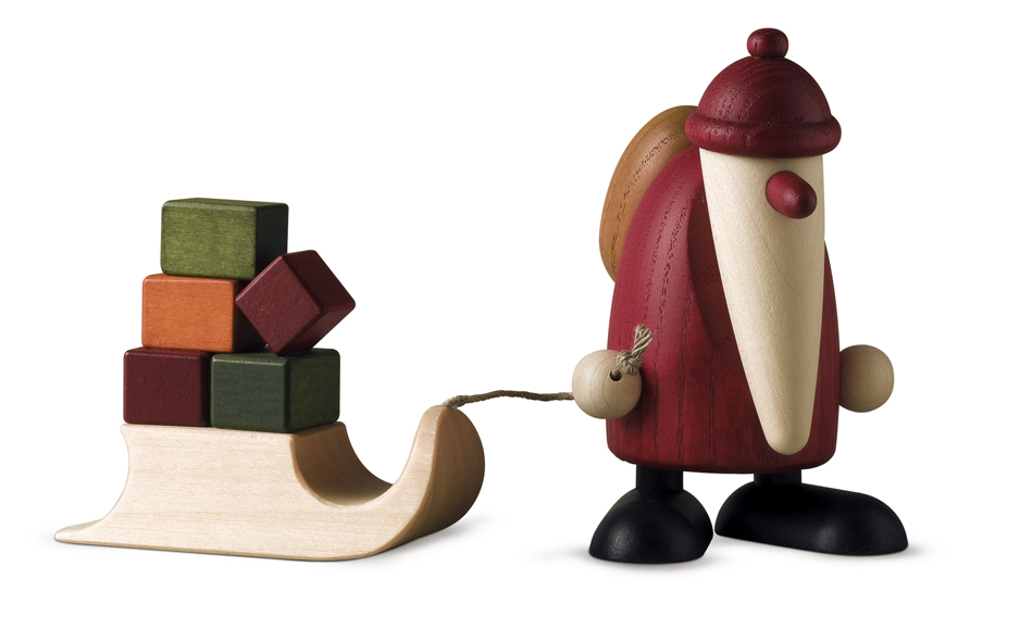 Weihnachtsmann mit Geschenkeschlitten