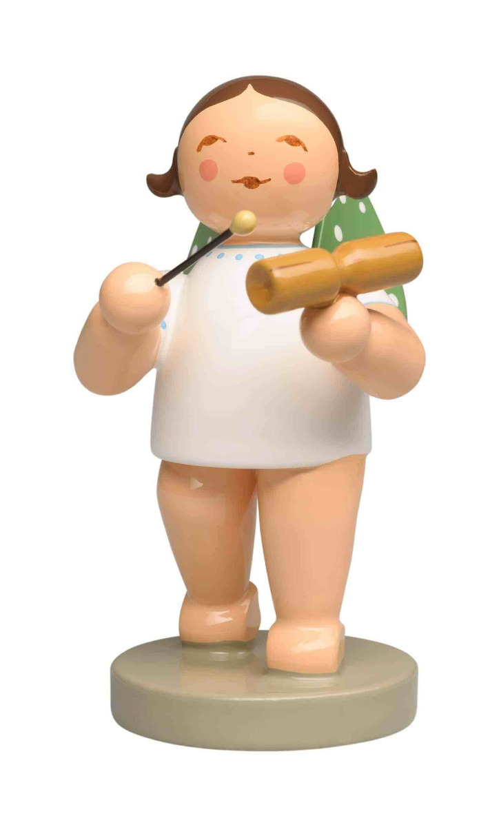 Engel mit Holzröhrentrommel