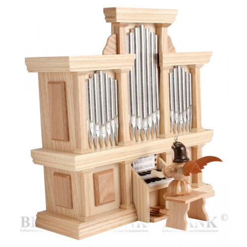 Blank - Kurzrockengel natur an Orgel mit Spielwerk