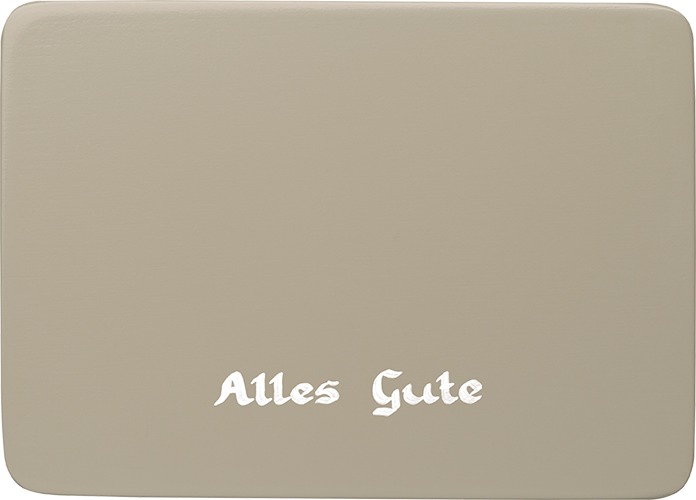 Beschriftete Sockelplatte, silbergrau, „Alles Gute“