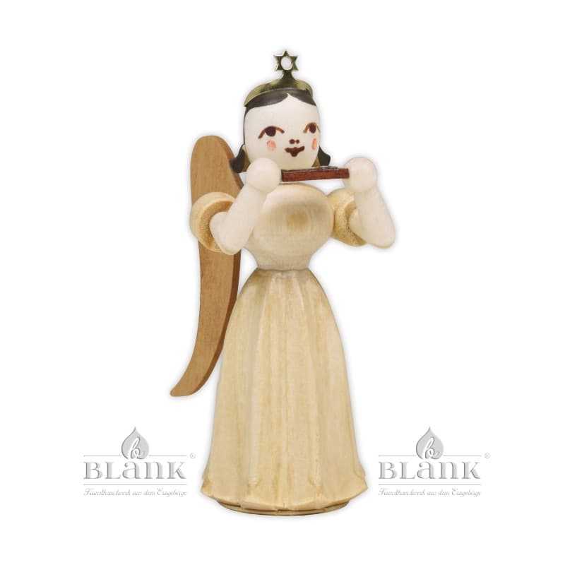 Blank - Faltenlangrockengel mit Mundharmonika