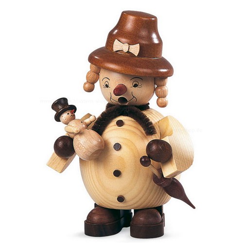 Räuchermann klein "Schneefrau" natur