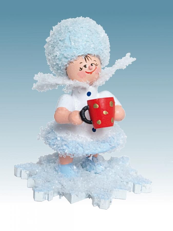 Schneeflöckchen mit Glühweintasse