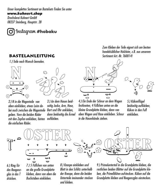 Bastelset Osterschrift mit Vase