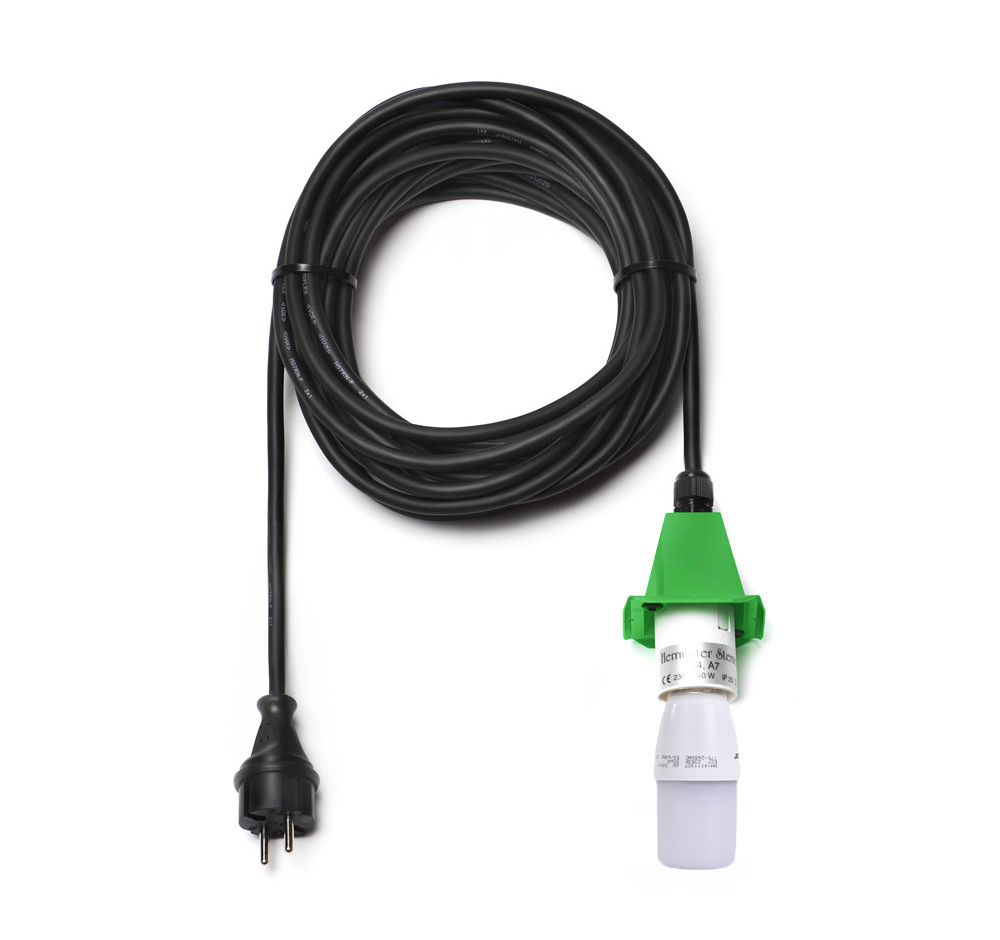 10 m Kabel für grüne Herrnhuter Sterne aus Kunststoff (A4/A7) inkl. LED