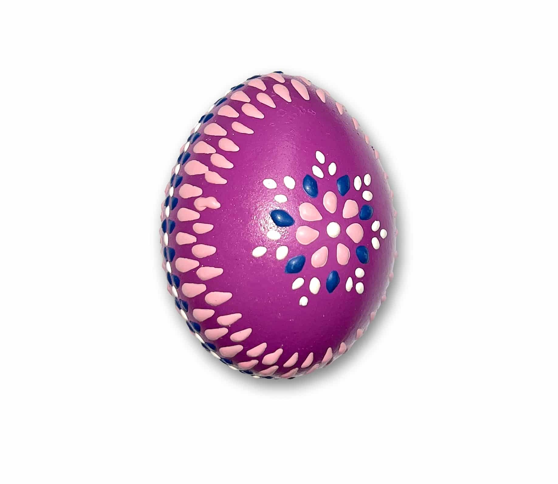 Osterei - Bossiertechnik lila - rosa, blau, weiß - 2