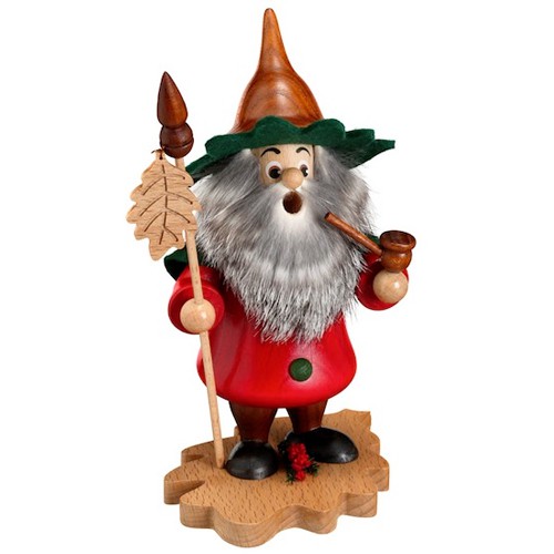 Räuchermann Baumwichtel auf Eichenblatt