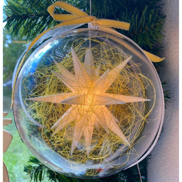 Original Herrnhuter Stern in Kugel - weiß