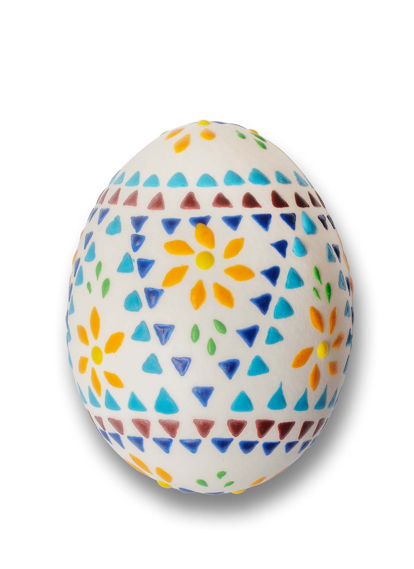 Osterei - Bossiertechnik weiß - florales Muster 2