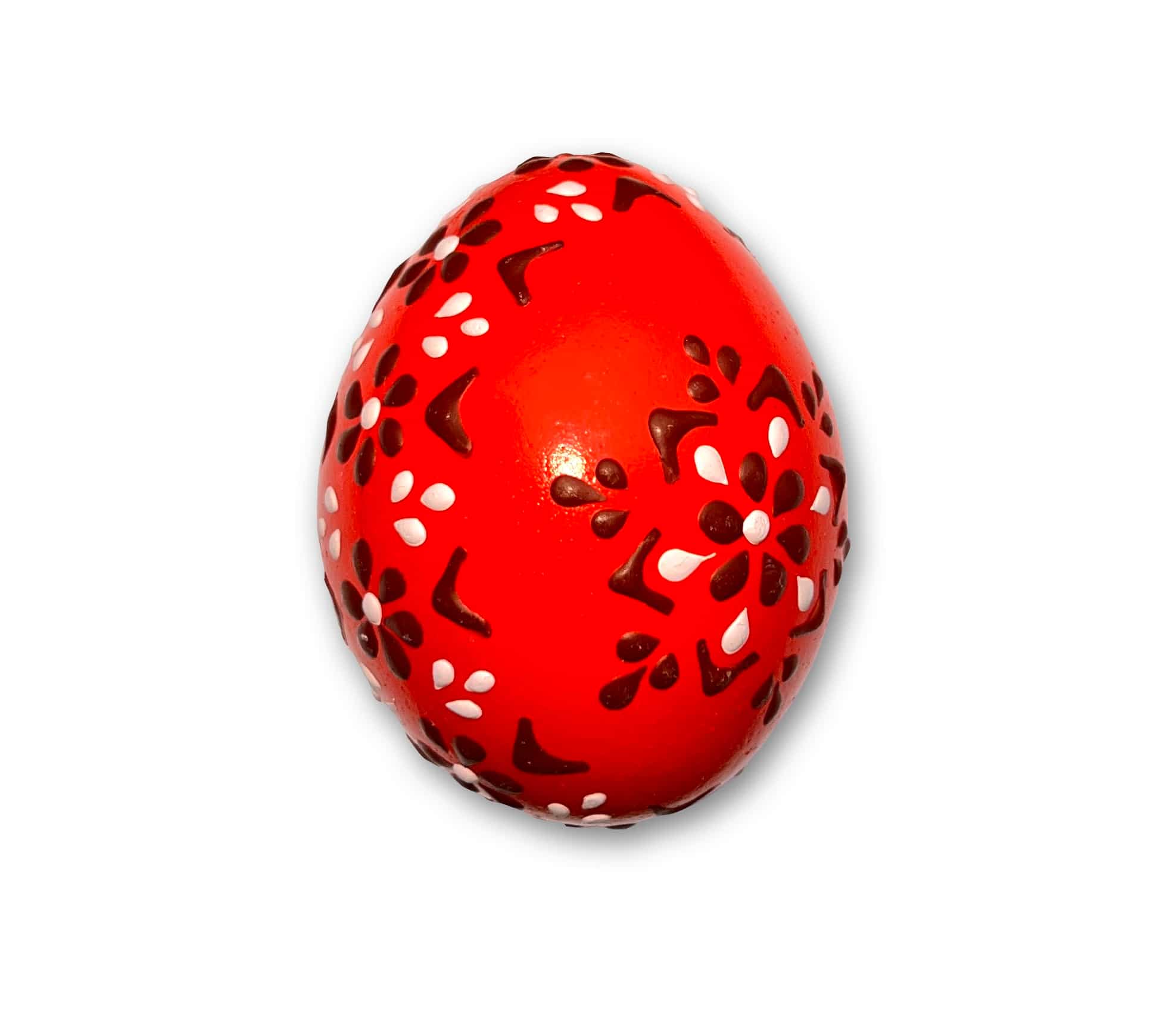 Osterei - Bossiertechnik rot - braun, weiß
