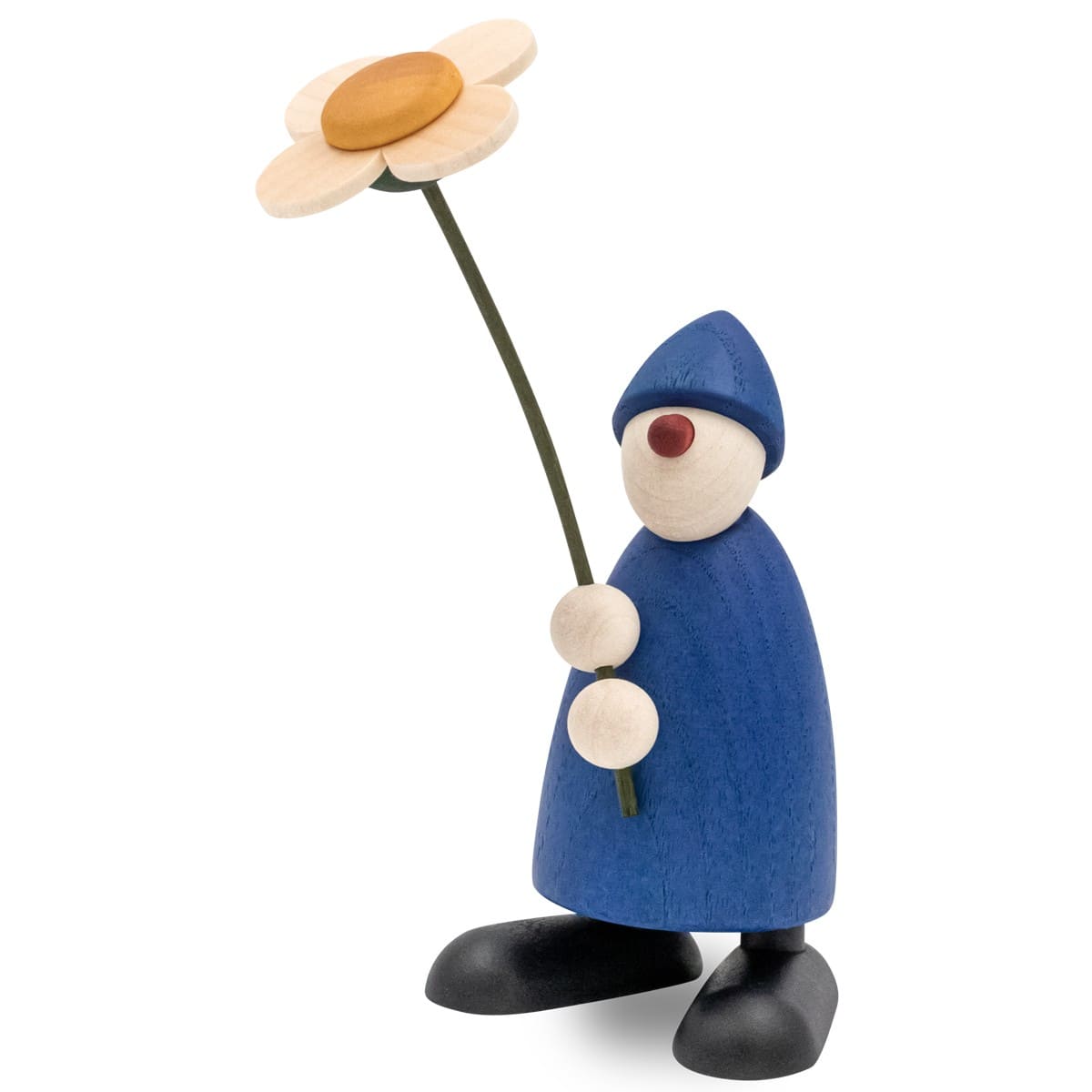 Phillip mit Blume, stehend, blau