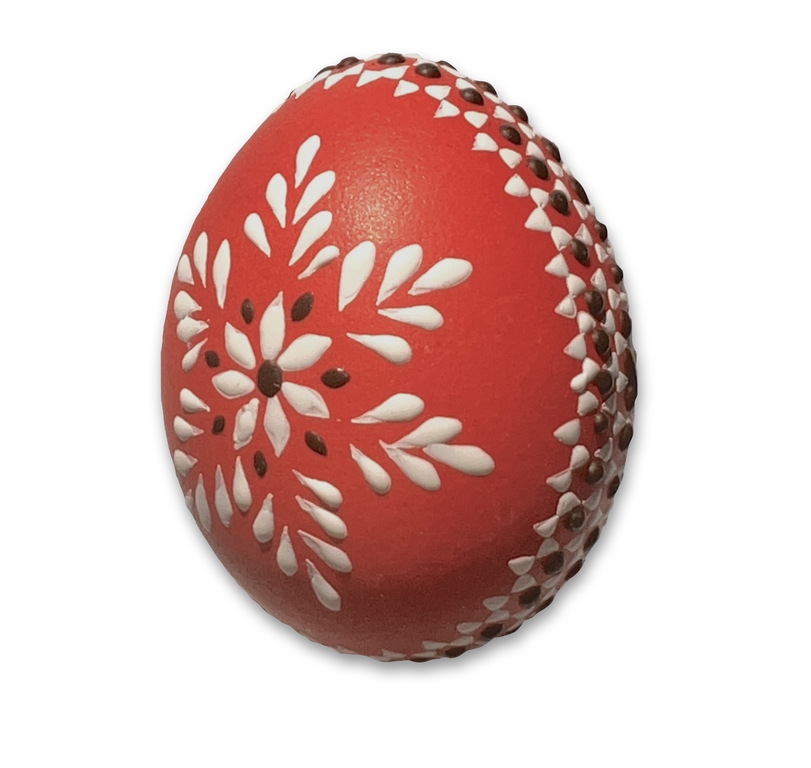Osterei - Bossiertechnik rot - braun, weiß 3