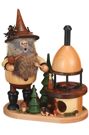 Räuchermann Waldwichtel am Grillofen