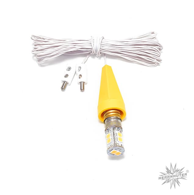 Ersatzbeleuchtung für Herrnhuter Sterne ø 13 cm mit LED und gelber Kappe (A1e/A1b)