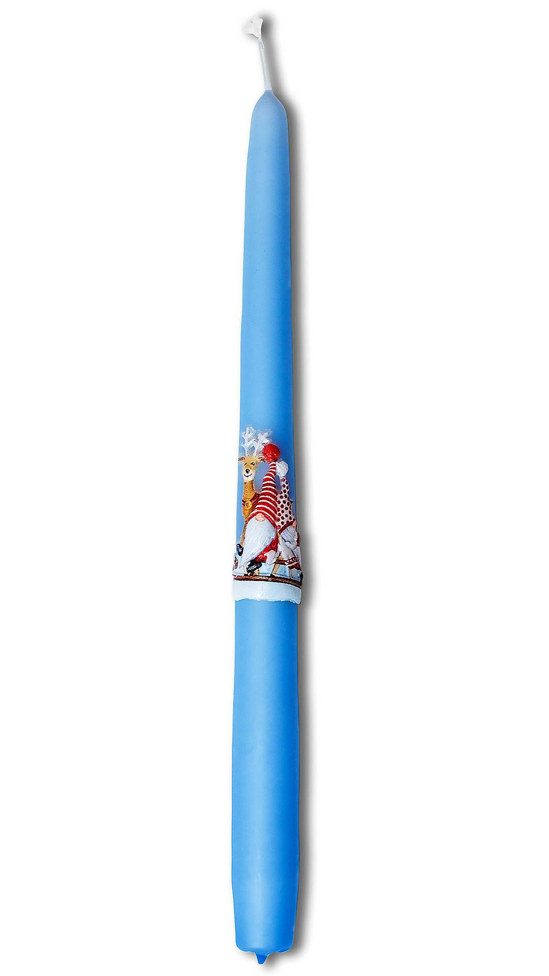 Leuchterkerze "Wichtel" hellblau 22x290mm