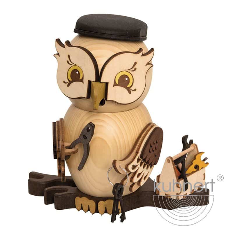 Rauchfigur Eule Handwerker - Auslaufartikel