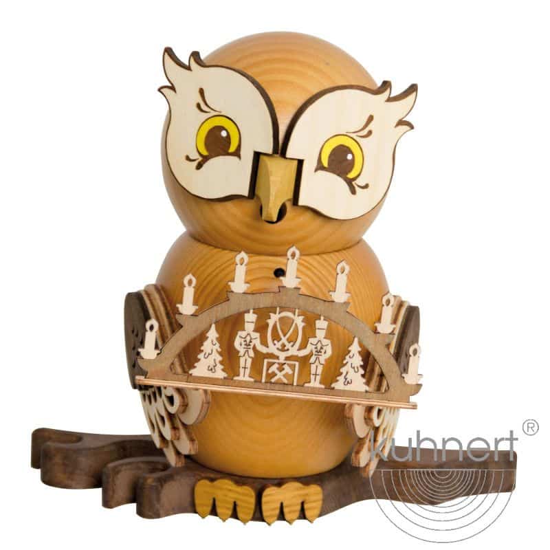 Rauchfigur Eule mit Schwibbogen