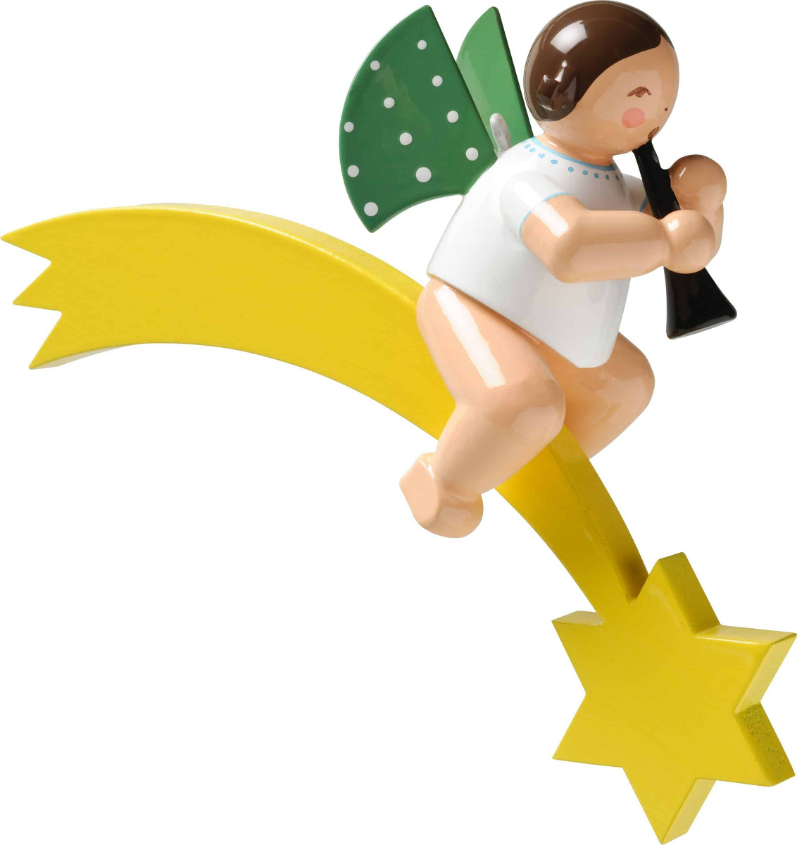 Engel mit Klarinette auf Komet