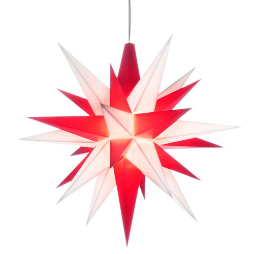 Original Herrnhuter Stern für innen ø ca. 13 cm weiß / rot (A1e)