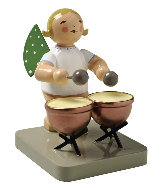 Engel mit zwei Kesselpauken - braunes Haar